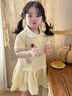 班喜迪女童連衣裙夏裝2026洋氣寶寶公主裙夏季兒童polo裙小女孩休閑裙子 黃色 100 曬單實(shí)拍圖