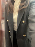 三彩2026春季新款智性休閑西裝外套收腰西服雙排扣抗皺通勤Z 經(jīng)典黑 S 155/80A 曬單實(shí)拍圖