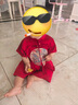 G.duck小黃鴨一周歲禮服男寶寶抓周衣服女?huà)雰喊偬鞚M(mǎn)月唐裝中國風(fēng)套裝 紅色三件套 90 尺碼1~2歲【 80-90cm】 曬單實(shí)拍圖