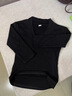 高級感黑色V領(lǐng)中袖t恤女春季內搭打底衫巨好看修身收腰七分袖上衣 黑色 S 曬單實(shí)拍圖