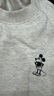 森馬（Semir）迪士尼合作系列衛衣女春季刺繡oversize分割打底衫潮流套頭衫 淺花灰00224 L 曬單實(shí)拍圖