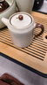 汝窯月白圓隆壺小容量泡茶家用汝瓷陶瓷輕巧小茶壺茶具 汝窯·月白圓隆壺+一杯 曬單實(shí)拍圖