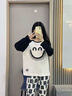 JIOESC睡衣帶胸墊一體長(cháng)袖長(cháng)褲春秋季薄款女學(xué)生大碼兩件套笑臉家居服 笑臉兩件套【長(cháng)袖+長(cháng)褲】 2XL 建議125-140 曬單實(shí)拍圖