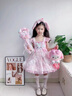 G.duck小黃鴨童裝洛麗塔公主裙女童裙子夏季薄款美樂(lè )蒂生日禮服兒童衣服 裙子+打底 100 建議2~3歲（ 90-100cm） 曬單實(shí)拍圖