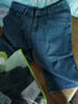彈力牛仔短褲男士七分褲夏季薄款寬松直筒外穿馬褲柔軟7分中褲子 藍色 29 曬單實(shí)拍圖