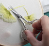 有雙高級小剪刀刺繡編織 拼布手工剪線(xiàn)頭 精致小號尖頭繡花藝人便攜剪子 菊花【銀色】贈皮套 曬單實(shí)拍圖