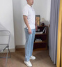 名郎（MELLEN）高檔冰絲牛仔褲男士夏季薄款寬松直筒2026新款品牌男褲休閑長(cháng)褲子 灰藍色 32 (2尺5適合140斤左右) 曬單實(shí)拍圖