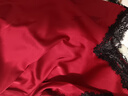 果殼（Gukoo）情侶睡衣春秋款新婚紅品女吊帶睡裙家居服套裝男 好柿紅吊帶裙 M 曬單實(shí)拍圖
