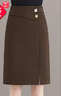 木榮毛呢裙女2025秋冬新款高腰顯瘦直筒半身裙a字包臀裙開(kāi)叉呢子中裙 咖色 XL (建議115-125斤) 曬單實(shí)拍圖