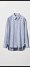 優(yōu)衣庫女裝寬松條紋襯衫/長(cháng)袖襯衣487756 66 藍色 L 曬單實(shí)拍圖