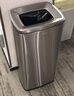 GNF30L不銹鋼垃圾桶無(wú)蓋直投辦公室寫(xiě)字樓商場(chǎng)衛生間洗手間洗手擦手紙大號方形敞口 砂銀鋼 曬單實(shí)拍圖