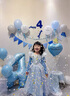 G.duck小黃鴨愛(ài)莎公主裙女童連衣裙春裝兒童網(wǎng)紗裙冰雪奇緣女孩生日禮服 辛德拉藍愛(ài)紗裙 110 110碼建議100-110cm4-5歲 曬單實(shí)拍圖
