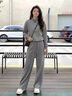 宏資琦衛衣女裝運動(dòng)服套裝2026年春季新款韓版寬松時(shí)尚闊腿褲休閑兩件裝 灰色 M 曬單實(shí)拍圖