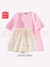 名創(chuàng  )優(yōu)品（MINISO）運動(dòng)套裝女夏季2026年新款純棉短袖小個(gè)子休閑夏裝搭配一整套女裝 活力粉(純色)+奶白(純色) XL (體重130-150斤) 曬單實(shí)拍圖