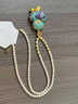 慕思語(yǔ)（MUSIYU）新中式非遺宋錦葫蘆項鏈吊墜女國風(fēng)毛衣鏈氣質(zhì)吊墜掛件 綠色花流蘇 曬單實(shí)拍圖