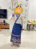 小淘孩兒童古裝漢服男女童春秋國學(xué)服國風(fēng)馬面裙三字經(jīng)中秋演出服 藍130 曬單實(shí)拍圖