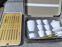 旅行茶具套裝德化功夫茶具三才蓋碗泡茶杯帶茶盤(pán)公司活動(dòng)伴手 10頭純白夏風(fēng)蓋碗六杯盤(pán)巾夾灰包 曬單實(shí)拍圖