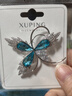 XUPING旭平首飾仿水晶時(shí)尚氣質(zhì)秋冬大衣百搭蝴蝶胸針送新年禮物 天藍色 曬單實(shí)拍圖