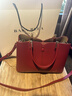 芭莎貝拉;BASA BELA結婚新娘包紅色真皮女包輕奢高級大容量手提包 波爾多紅18706 曬單實(shí)拍圖