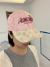 CACUSS帽子女刺繡棒球帽春季鴨舌帽輕奢純棉硬頂顯臉小遮陽(yáng)帽女 牡丹粉 曬單實(shí)拍圖