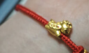 周六福銅錢(qián)萌馬黃金轉運珠女足金生肖馬紅繩生日禮物A1715746 約0.7g 曬單實(shí)拍圖