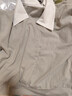 羅蒙（ROMON）假兩件燈芯絨加厚襯衫女秋冬季時(shí)尚撞色氛圍感寬松休閑Polo領(lǐng)上衣 淺灰色 L  適合100-110斤 曬單實(shí)拍圖
