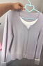 百圖（betu）女裝2025春季新款毛針織衫假兩件拼色V字領(lǐng)口毛衫女2502T10 曬單實(shí)拍圖
