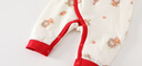 貝瑞加（Babyprints）嬰兒夾棉連體衣男女寶寶秋冬加厚保暖爬服春節拜年衣服新年哈衣52 曬單實(shí)拍圖