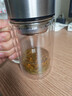 富光雙層玻璃杯支持團購定制泡茶杯辦公杯帶把 大容量男女水杯子580ML 曬單實(shí)拍圖