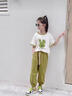 芭菲悅女童夏裝套裝中大童夏季女裝兒童裝女孩短袖t恤長(cháng)褲兩件套衣服 R兔套裝-綠 120 建議身高105-115CM左右 曬單實(shí)拍圖