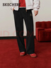 斯凱奇（Skechers）直筒休閑褲2026新款女寬松顯瘦針織長(cháng)褲通勤百搭闊腿褲L126W003 曬單實(shí)拍圖