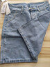 美式高腰牛仔短褲女小個(gè)子寬松顯瘦中褲a字熱褲直筒五分褲J5040 藍色 2XL（130-140斤） 曬單實(shí)拍圖