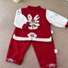 G.duck小黃鴨周歲禮服男寶寶抓周衣服嬰兒套裝春裝百日宴春季分體兩件套 紅色 100 建議2~3歲【90-100cm】cm 曬單實(shí)拍圖