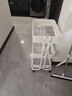 MUIX小推車(chē)置物架廚房落地多層客廳移動(dòng)零食架嬰兒美容院床頭收納架子 3層星耀白【全身碳鋼】帶把手3層 曬單實(shí)拍圖