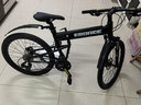 EROADE伊諾德折疊山地自行車(chē)男成人青少年學(xué)生超輕便攜鋁合金越野變速車(chē) 黑色【宙馬X4】shimano雙油碟 24寸-適合身高150-170cm 24速 曬單實(shí)拍圖