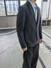 羅蒙（ROMON）冰絲高彈防曬西服男春夏新款彈力無(wú)痕單西商務(wù)西裝易打理外套男 XF003黑色【冰絲防曬款】 XL (180) 【建議145-165斤】 曬單實(shí)拍圖