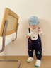 班喜迪嬰兒衣服春裝嬰幼兒連體衣男寶寶外出服春秋超萌假兩件背帶褲爬服 藍色 90cm 曬單實(shí)拍圖