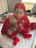G.duck小黃鴨嬰兒衣服春秋寶寶周歲禮服紅色抓周服生日宴兒童套裝新中式 男女童同款 80 80碼建議75-85cm9-12月 曬單實(shí)拍圖