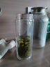 500ml雙層高硼硅耐高溫玻璃 透明耐熱防燙水杯帶蓋泡茶杯 銀色盛景鋼蓋千層特大杯 500ml 1只 曬單實(shí)拍圖