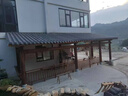 戶(hù)外古建長(cháng)廊涼亭景觀(guān)庭院菠蘿格實(shí)木涼亭防腐木仿古別墅青瓦長(cháng)廊 褐色 小青瓦古建涼亭/每米 曬單實(shí)拍圖