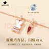 心言心語(yǔ)鉆石項鏈女兔子與胡蘿卜吊墜甜美可愛(ài)玫瑰金送女友禮物生日 曬單實(shí)拍圖