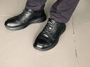 奧康（Aokang）奧康男鞋透氣休閑皮鞋商務(wù)休閑鞋舒適百搭厚底運動(dòng)鞋 黑色40  曬單實(shí)拍圖