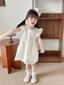 幼歌（YOUGE）夏季新品嬰幼兒甜美法式精致繡花清涼無(wú)袖連衣裙 花漾白（73-80三角爬） 100 cm 曬單實(shí)拍圖