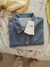 三彩2026春季新款牛仔外套翻領(lǐng)單排扣上衣夾克開(kāi)衫小短款寬松S 曬單實(shí)拍圖