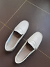 SLYHULI豆豆鞋女2026新款真皮春秋懶人鞋一腳蹬孕婦鞋淺口軟底平底單鞋女 白色 9333-8 38 (240mm) 腳寬腳胖拍大一碼 曬單實(shí)拍圖