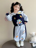 迪士咪魯（DISHIMILU）女童寶寶套裝春裝拼色2026新款春秋1-8歲兒童裝女孩春季小孩衣服 XT528(上衣+褲子）-藍色 110 碼/身高100-110cm（3-4歲） 曬單實(shí)拍圖