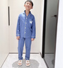 馬克華菲男童睡衣春秋款純棉兒童家居服套裝大童開(kāi)衫長(cháng)袖春裝 海軍藍 160 曬單實(shí)拍圖