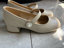達芙妮單鞋女復古高跟瑪麗珍鞋甜美舒適皮鞋女鞋子4023101038 米色 36 曬單實(shí)拍圖
