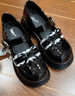 IEF/愛(ài)依服2025秋季新款法式甜美學(xué)院風(fēng)制服JK百搭厚底瑪麗珍鞋 黑 38 曬單實(shí)拍圖