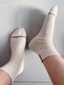 鴨鴨【100%純棉】襪子男春夏10A抗菌防臭襪耐磨吸汗中筒運動(dòng)休閑男襪 曬單實(shí)拍圖